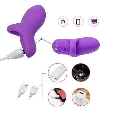 Foto 5 do produto Dedeira Estimuladora de Clitóris em Silicone com Tecnologia Touch, Desligamento Automático, 9 Modos de Vibração, Recarregável e Resistente à água - 6,8 x 2,5 cm