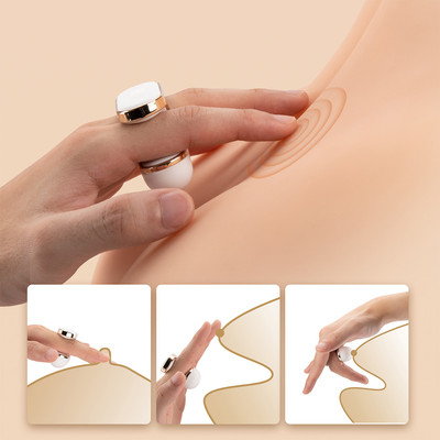 Foto 3 do produto Dedeira Estimuladora em Silicone com 7 Modos de Vibrações e Recarregável - YU Otouch | 4,6 x 4,6 cm
