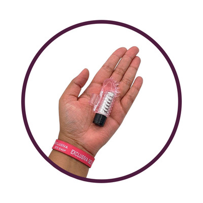 Dedeira Feita em Silicone com Cápsula Vibratória em Multivelocidade - Finger Vibrator - 7,6 x 2,6 cm | Cor: Rosa