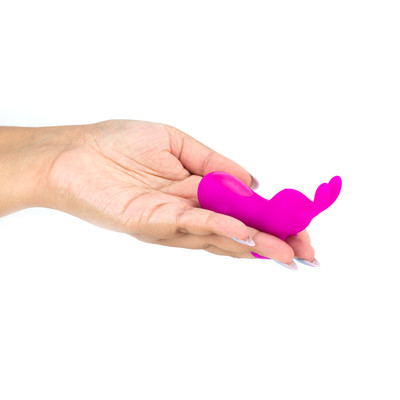 Dedeira em Silicone com Forma de Coelho, 7 Modos de Vibração, Função Memória e Recarregável - Pretty Love Finger Bunny |Roxo
