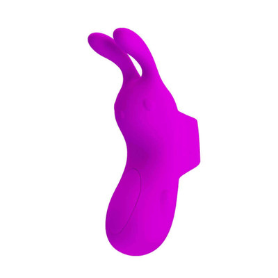 Foto 2 do produto Dedeira em Silicone com Forma de Coelho, 7 Modos de Vibração, Função Memória e Recarregável - Pretty Love Finger Bunny |Roxo