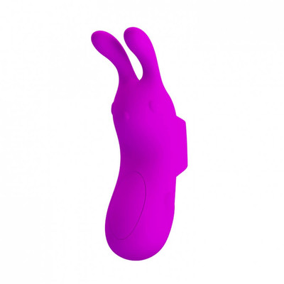 Foto 3 do produto Dedeira em Silicone com Forma de Coelho, 7 Modos de Vibração, Função Memória e Recarregável - Pretty Love Finger Bunny |Roxo
