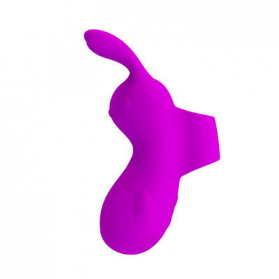 Foto 4 do produto Dedeira em Silicone com Forma de Coelho, 7 Modos de Vibração, Função Memória e Recarregável - Pretty Love Finger Bunny |Roxo