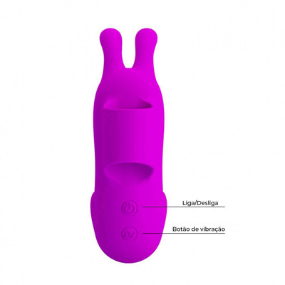 Foto 6 do produto Dedeira em Silicone com Forma de Coelho, 7 Modos de Vibração, Função Memória e Recarregável - Pretty Love Finger Bunny |Roxo