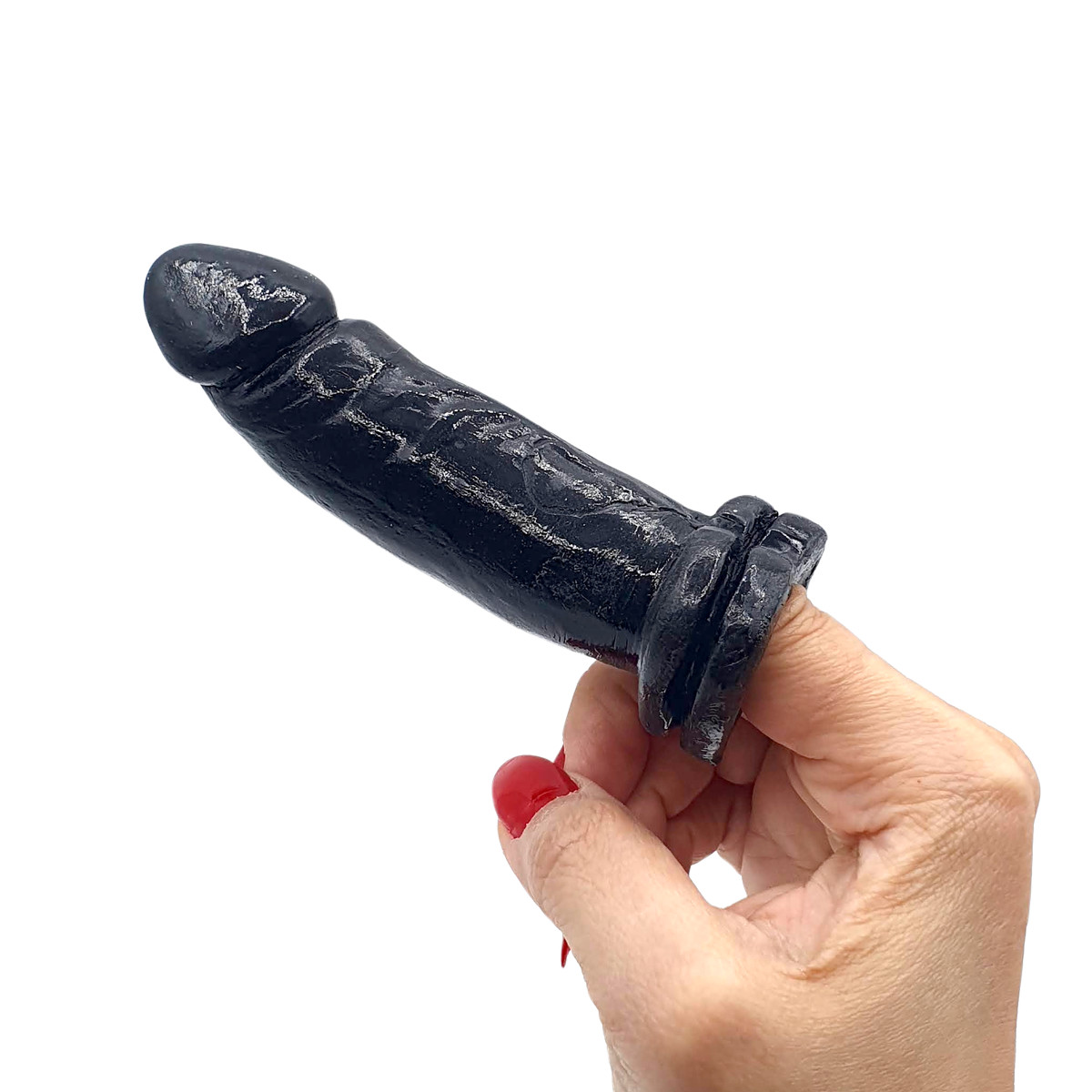 Dedeira em Formato de Pênis Realístico, Glande Definida e Base de Coração - InNamorata Dedo Sex | 10 x 2,8 cm | Disponível em 2 Cores - 6