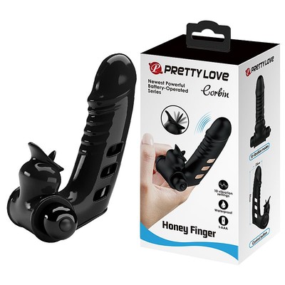 Dedeira em Silicone com Glande Definida e Estimulador Clitoriano com 10 Modos de Vibração - Pretty Love Corbin | 9,1 x 2,5 cm