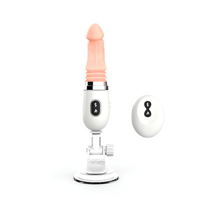 Prótese Peniana em Silicone com Ventosa, 7 Modos de Vibração e Movimentos Rotativos,  Auto Aquecimento e Controle Remoto - Dibe Cyclone Fire | 8,5 x 3,3 cm