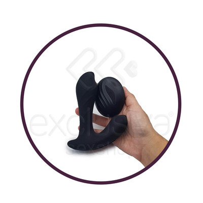 Foto 7 do produto Dibe - Massageador de Próstata e Períneo Recarregável com 7 Modos de Vibrações e Controle Remoto sem Fio - 12,7 x 3,5 cm
