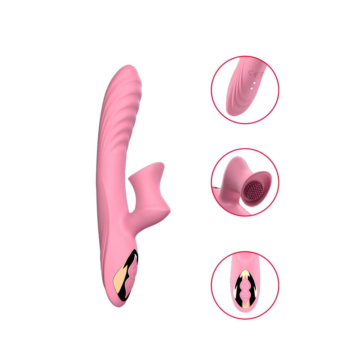 Vibrador Estimulador de Ponto G e Clítoris com 7 Modos de Vibração, Função Aquecimento e Cerdas Rotativas - Dibe Sex Massager Sally | 13 x 3,7 cm - 2