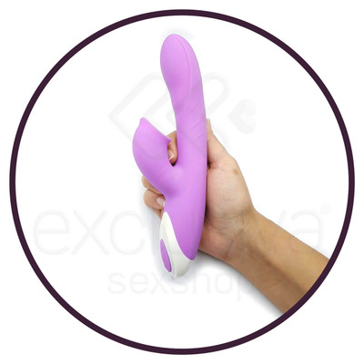 Foto 3 do produto Dibe Sex Massager - Vibrador Estimulador de Ponto G e Clítoris, Recarregável, Feito em Silicone com 7 Vibrações e Função Aquecimento -  22 x 3,5 cm