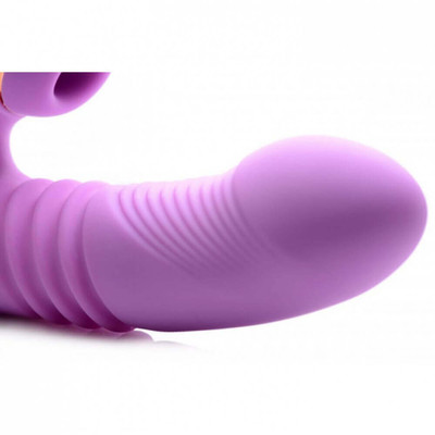 Foto 8 do produto Vibrador Estimulador de Ponto G e Clítoris Recarregável em Silicone com Modo Aquecimento, 7 Modos de Vibração e Sucção - Dibe Sex Massager | 11 x 3,5 cm | Disponível em 2 Cores