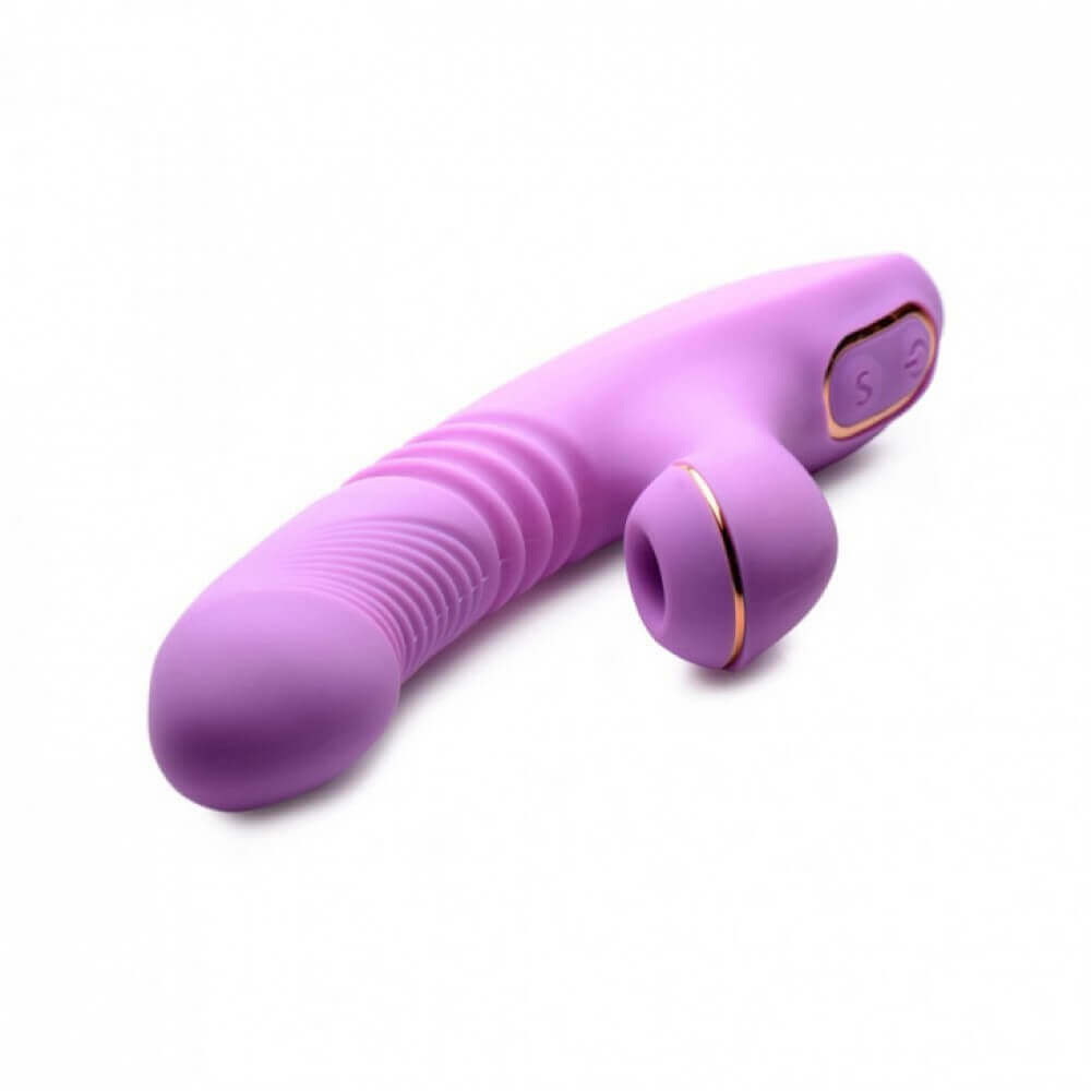 Vibrador Estimulador de Ponto G e Clítoris Recarregável em Silicone com Modo Aquecimento, 7 Modos de Vibração e Sucção - Dibe Sex Massager | 11 x 3,5 cm | Disponível em 2 Cores - 7