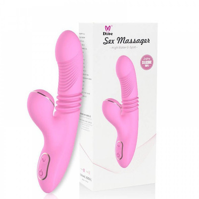 Foto 3 do produto Vibrador Estimulador de Ponto G e Clítoris Recarregável em Silicone com Modo Aquecimento, 7 Modos de Vibração e Sucção - Dibe Sex Massager | 11 x 3,5 cm | Disponível em 2 Cores