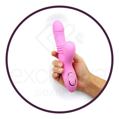 Foto 5 do produto Vibrador Estimulador de Ponto G e Clítoris Recarregável em Silicone com Modo Aquecimento, 7 Modos de Vibração e Sucção - Dibe Sex Massager | 11 x 3,5 cm | Disponível em 2 Cores