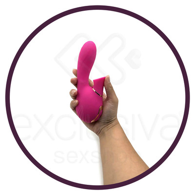 Foto 6 do produto Vibrador Estimulador de Ponto G e Clítoris em Silicone com 7 Modos de Vibração e 7 Intensidade de Pulsação - Dibe Sex Massager - 9,3 x 3,4 cm