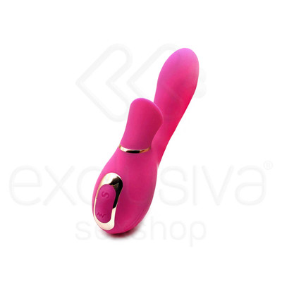 Foto 2 do produto Vibrador Estimulador de Ponto G e Clítoris em Silicone com 7 Modos de Vibração e 7 Intensidade de Pulsação - Dibe Sex Massager - 9,3 x 3,4 cm