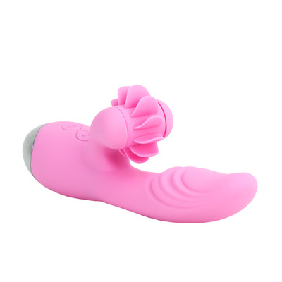 Foto 3 do produto Vibrador de Ponto G e Clítoris com Línguas Giratórias em Silicone, 7 Modos de Vibração e Função de Aquecimento - Dibe Sex Massager Hailey | 10 x 3,2 cm | Disponível em 2 Cores