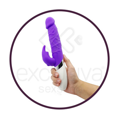 Foto 3 do produto Dibe Sex Massager - Vibrador Recarregável com Rotação, Estimulador de Clítoris e 7 Modos de Vibração - 24 x 3,4 cm