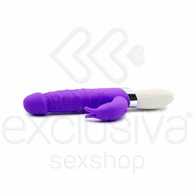 Foto 2 do produto Dibe Sex Massager - Vibrador Recarregável com Rotação, Estimulador de Clítoris e 7 Modos de Vibração - 24 x 3,4 cm