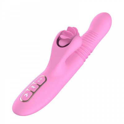 Foto 2 do produto Dibe Sex Massager - Vibrador Rotativo Estimulador de Ponto G e Clítoris com Função Vai e Vem e Aquecimento, 7 Vibrações e 1 Modo de Rotação - 14 x 3,4 cm | Cor: Rosa