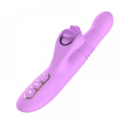 Foto 2 do produto Dibe Sex Massager - Vibrador Rotativo Estimulador de Ponto G e Clítoris com Função Vai e Vem e Aquecimento, 7 Vibrações e 1 Modo de Rotação - 14 x 3,4 cm | Cor: Lilás