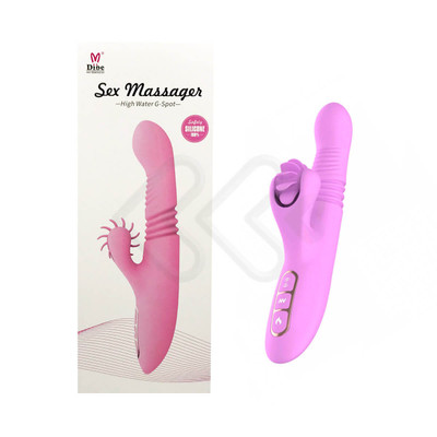 Dibe Sex Massager - Vibrador Rotativo Estimulador de Ponto G e Clítoris com Função Vai e Vem e Aquecimento, 7 Vibrações e 1 Modo de Rotação - 14 x 3,4 cm | Cor: Lilás