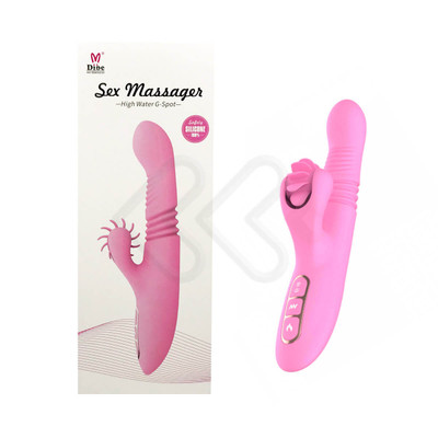 Dibe Sex Massager - Vibrador Rotativo Estimulador de Ponto G e Clítoris com Função Vai e Vem e Aquecimento, 7 Vibrações e 1 Modo de Rotação - 14 x 3,4 cm | Cor: Rosa
