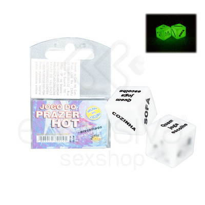 Diversão ao Cubo - Jogo do Prazer Hot que Brilham no Escuro - Contém 2 Dados