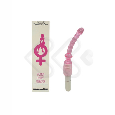 Plug Anal em Jelly com Esferas Estimuladoras e Vibração Única - Dolphin Love - 12,2 x 2,6 cm