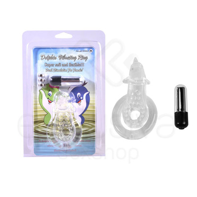 Foto 1 do produto Dolphin Vibrating Ring - Anel Duplo com Estimulador de Clitóris em Forma de Golfinho com Vibração Única