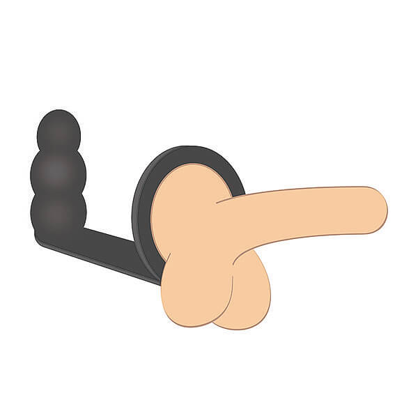 Dom A6 - Anel Prolongador de Ereção para Pênis e Escroto com Plug Anal - 3