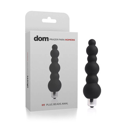 Plug Anal Escalonado em Elastômero com Única Vibração - Dom H1 Beads | 13,7 x 3,5 cm