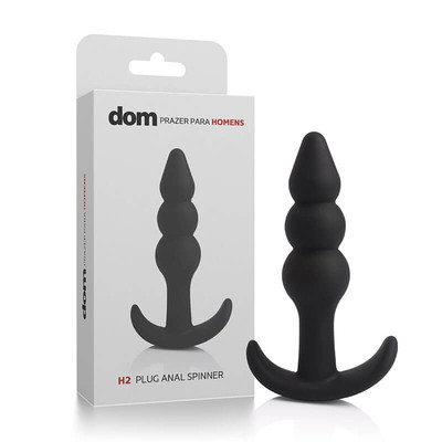 Dom H2 - Plug Anal Spinner Escalonado com Alça - 9,3 x 2,5 cm