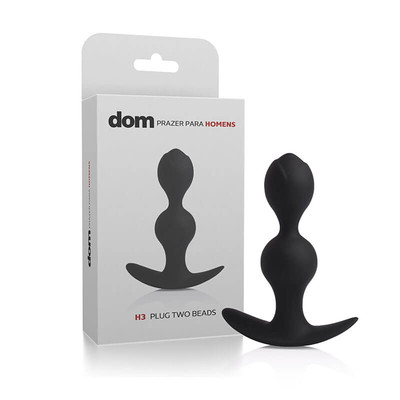 Foto 1 do produto Dom H3 - Plug Anal Two Beads Anatômico - 11,8 x 3,4 cm