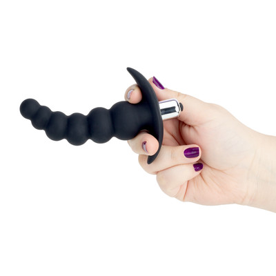 Plug Anal Escalonado em Elastômero com Única Vibração - Dom H4 G Beads | 10,5 x 3,4 cm