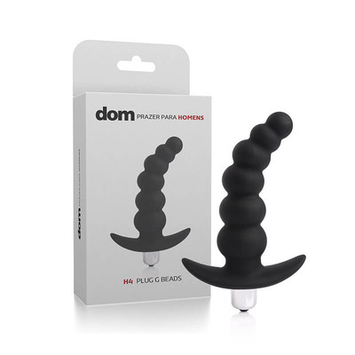 Plug Anal Escalonado em Elastômero com Única Vibração - Dom H4 G Beads | 10,5 x 3,4 cm