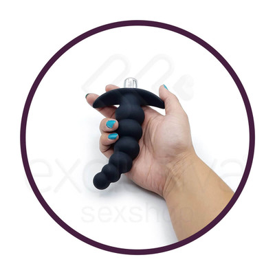 Plug Anal Escalonado em Elastômero com Única Vibração - Dom H4 G Beads | 10,5 x 3,4 cm