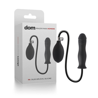 Plug Anal Inflável em Formato de Pênis, Feito em Silicone - Dom H6 Dildo | 14 x 3,3 cm