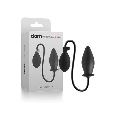 Dom H7 - Plug Anal Inflável em Formato Cônico, Feito em Elastômero - 11 x 4,3 cm