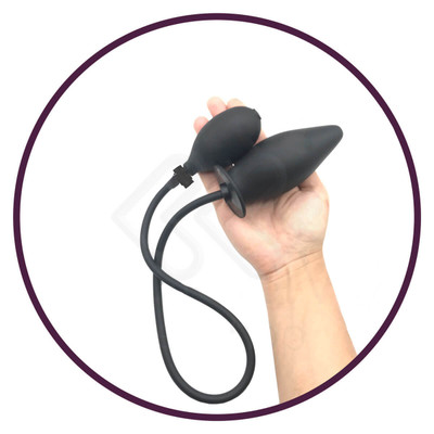 Dom H7 - Plug Anal Inflável em Formato Cônico, Feito em Elastômero - 11 x 4,3 cm