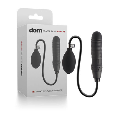 Plug Anal Inflável com Formato de Pênis em Elastômero - Dom H9 Dildo | 12,4 x 3,2 cm