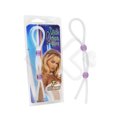 Anel Peniano em Silicone com Ajuste Duplo para Pênis e Escroto - Double Action Ring 7"