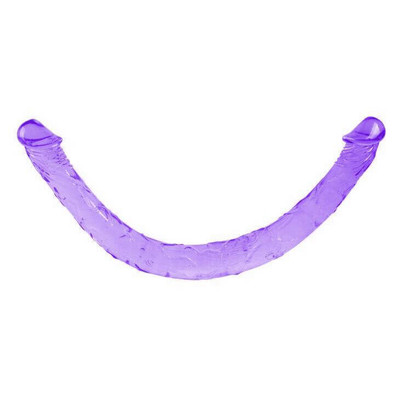Foto 1 do produto Double Dong - Prótese em Forma de Pênis Duplo com Veias Salientes 45 x 3,5 cm | Cor: Roxo
