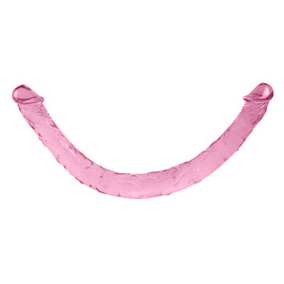 Foto 2 do produto Double Dong - Prótese em Forma de Pênis Duplo com Veias Salientes 45 x 3,5 cm | Cor: Rosa