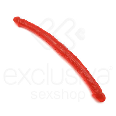 Foto 2 do produto Double Dong - Prótese em Forma de Pênis Duplo com Veias Salientes - 45 x 3,5 cm | Cor: Vermelho