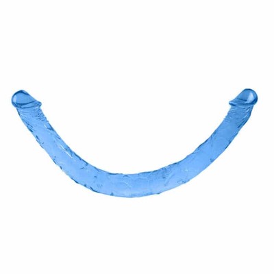 Foto 2 do produto Double Dong - Prótese em Forma de Pênis Duplo com Veias Salientes 45 x 3,5 cm | Cor: Azul
