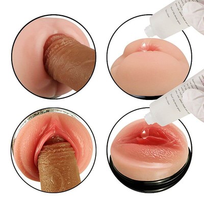 Foto 7 do produto Masturbador Duplo que Simula Sexo Vaginal e Anal com Texturas Interna - Double Entrance | 15,4 x 6,9 cm | Disponível em 2 Cores
