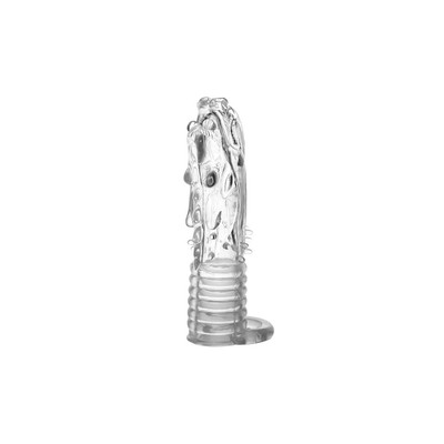 Foto 2 do produto Capa Peniana em Formato de Dragão com Anel Testicular - Dragon Clear Sleeve | 13,5 x 6 cm