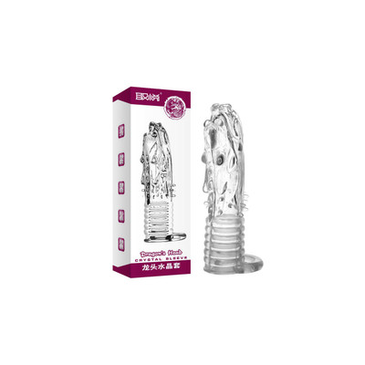 Foto 1 do produto Capa Peniana em Formato de Dragão com Anel Testicular - Dragon Clear Sleeve | 13,5 x 6 cm