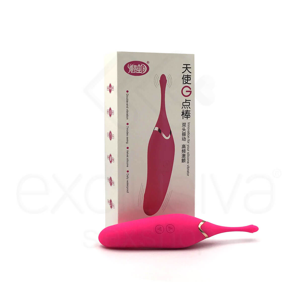 Vibrador de Ponto G e Estimulador de Clítoris com 7 Modos de Vibração Potente - Dual Pleasure Vibrator - 19 x 3,8 cm - 1